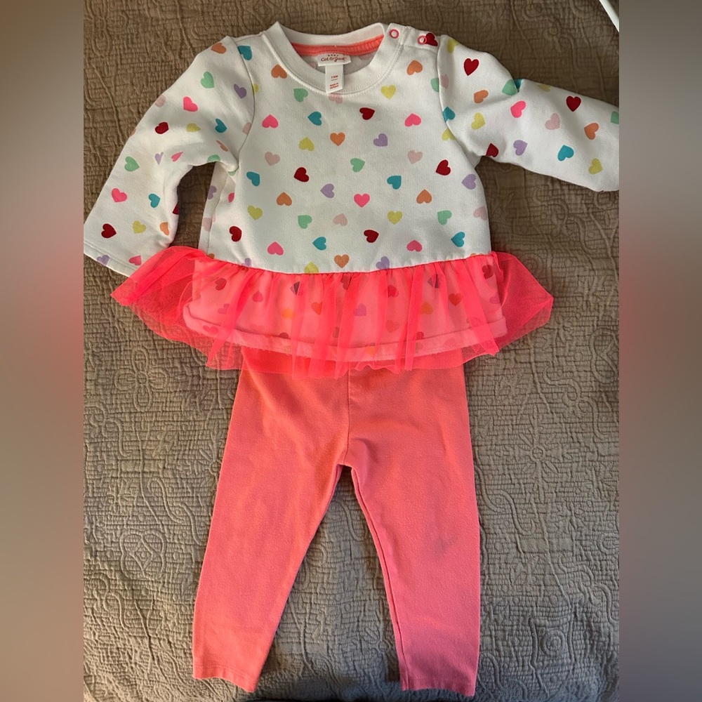 Cat & Jack Multicolor Heart Baby Outfit - Picture 2 of 5